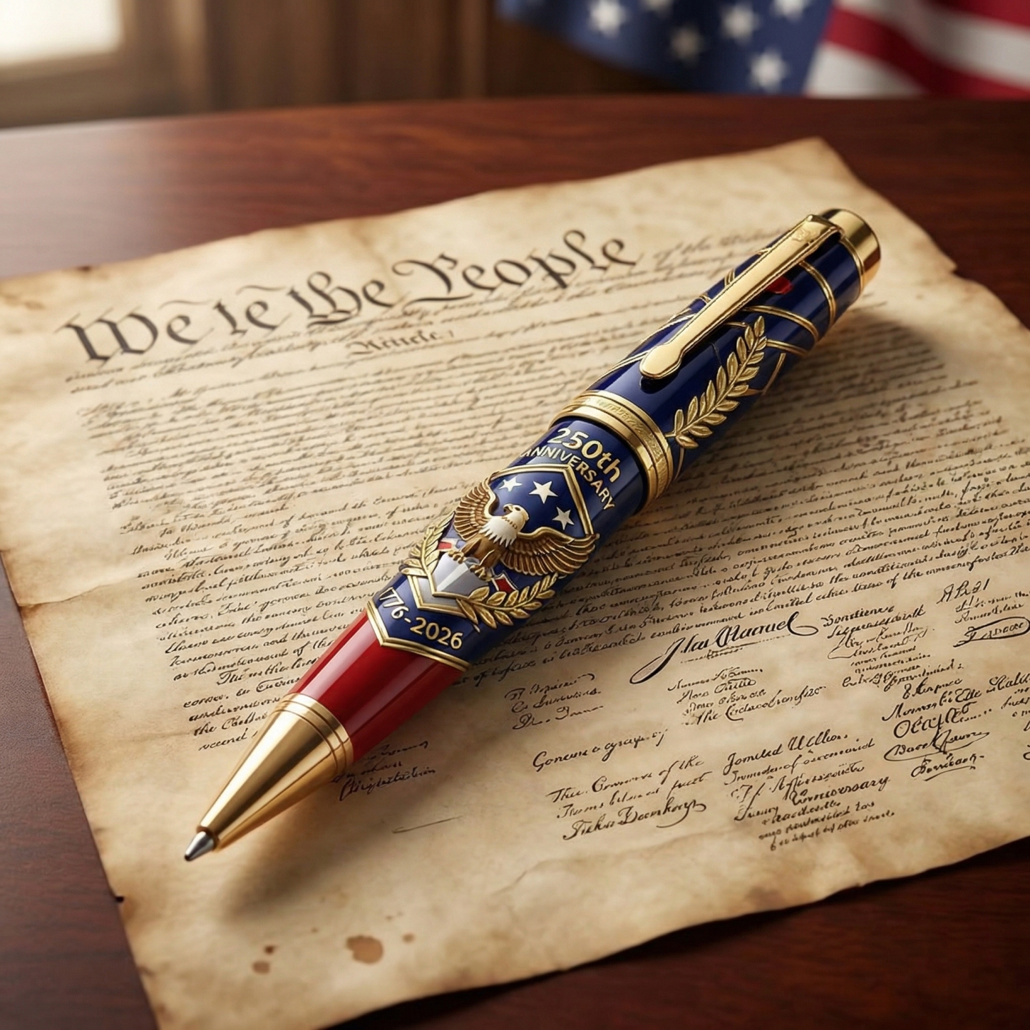 USA 250th Anniversary Commemorative Ballpoint Pen – Patriotic Collectible Gift with Premium Gift Box