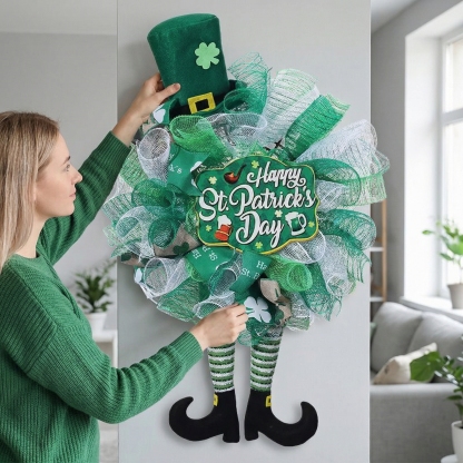 St. Patrick’s Day Leprechaun Wreath Doll Hanging Decor