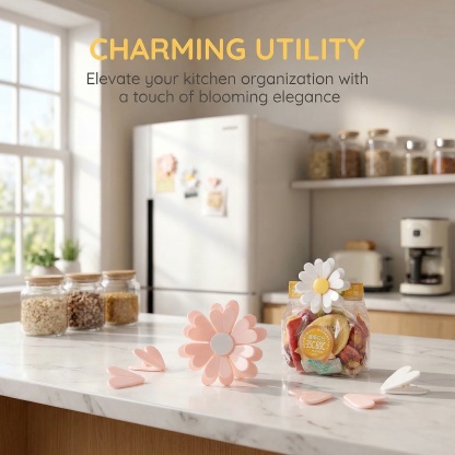 2-in-1 Daisy Magnetic Food Bag Clips – Detachable Flower Clips (2-Pack)