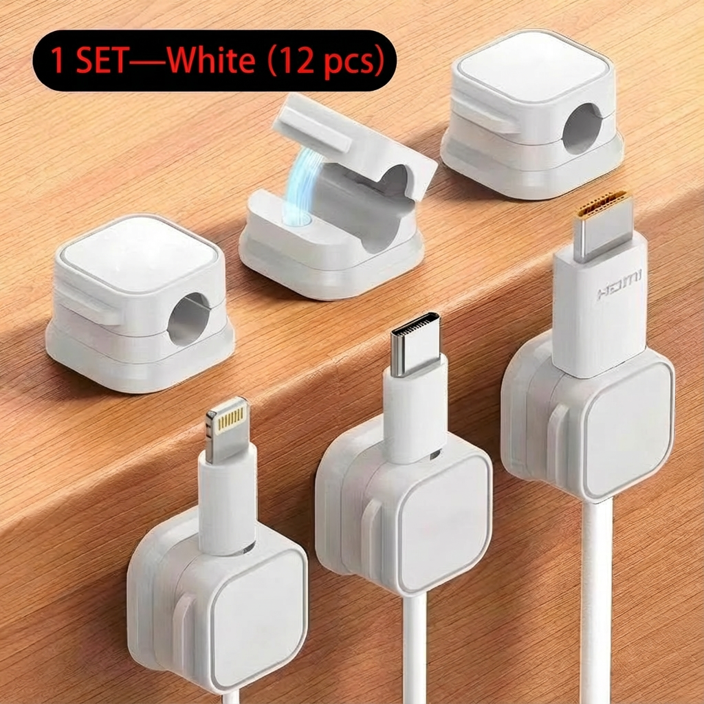 🔥BUY MORE SAVE MORE—(1 SET=12 PCS)Magnetic Cord Organizer- Easy Secure Adhesive Cable Management for anywhere