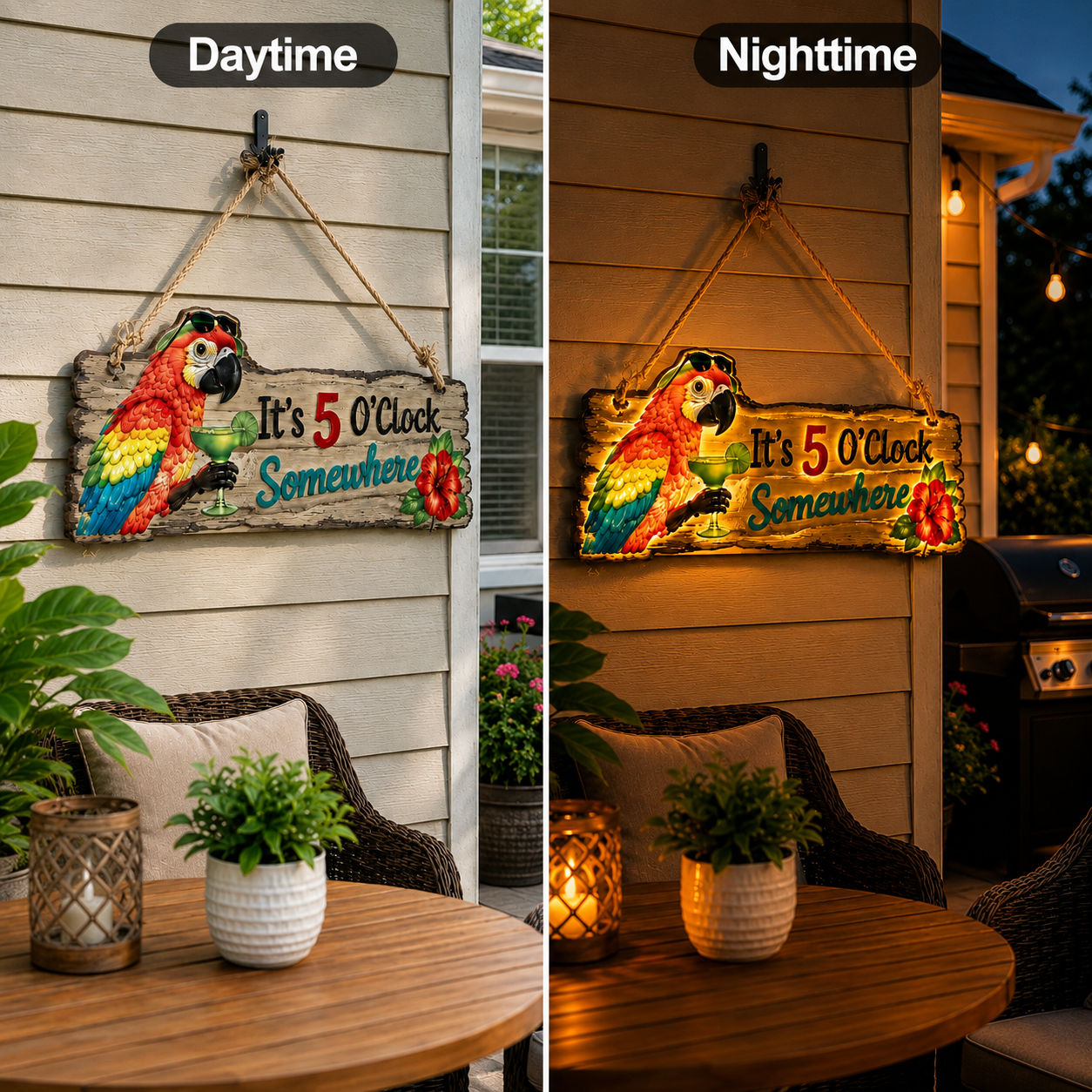 🦜A lifelike parrot Lighted decorative hanging sign-Turn Your Backyard Into a Tropical Escape🌴