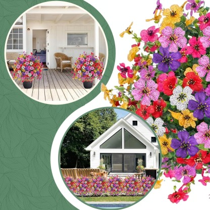  Outdoor Artificial flowers garden stakes – Waterproof,Windproof,UV Resistant Outdoor Faux Floral Decor