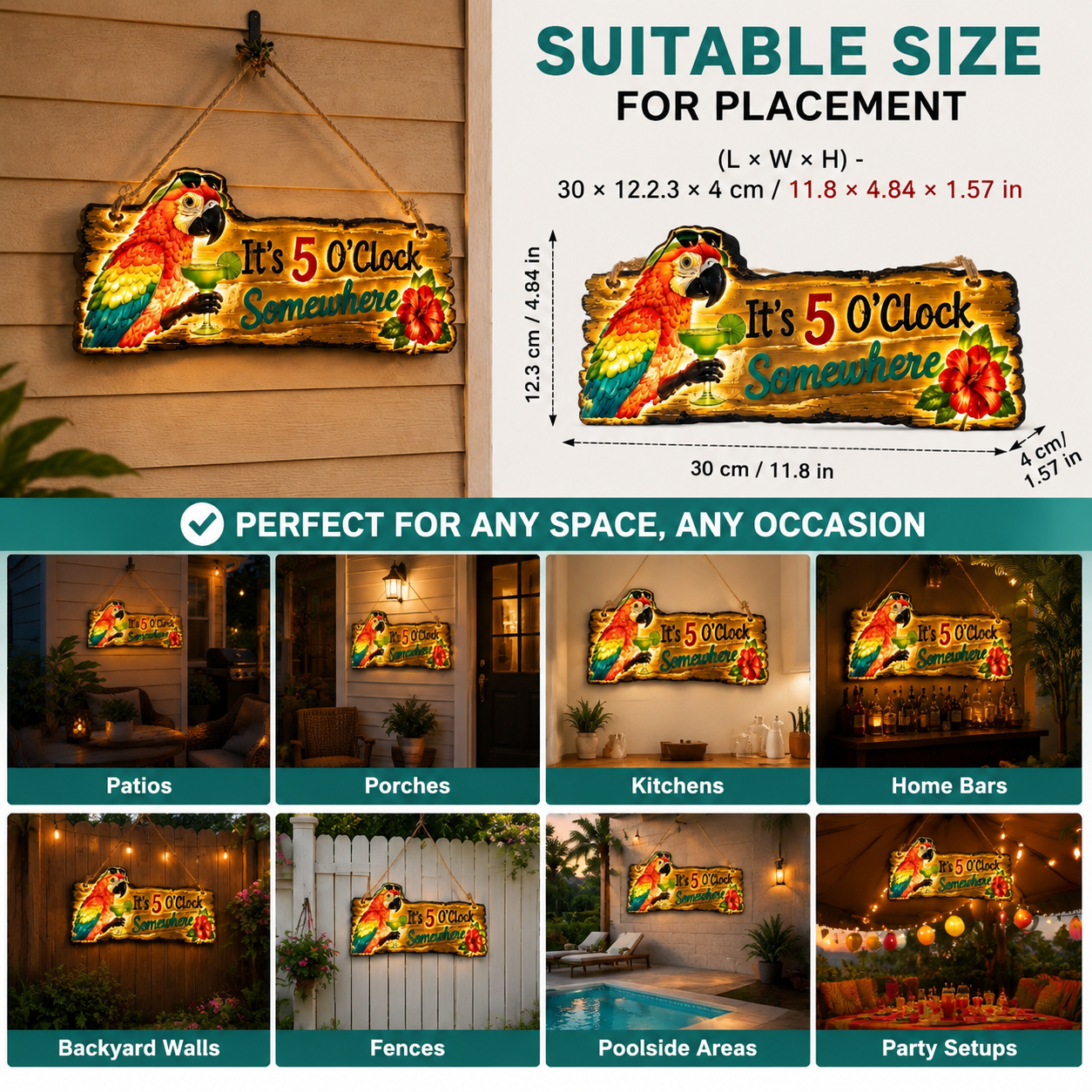 🦜A lifelike parrot Lighted decorative hanging sign-Turn Your Backyard Into a Tropical Escape🌴
