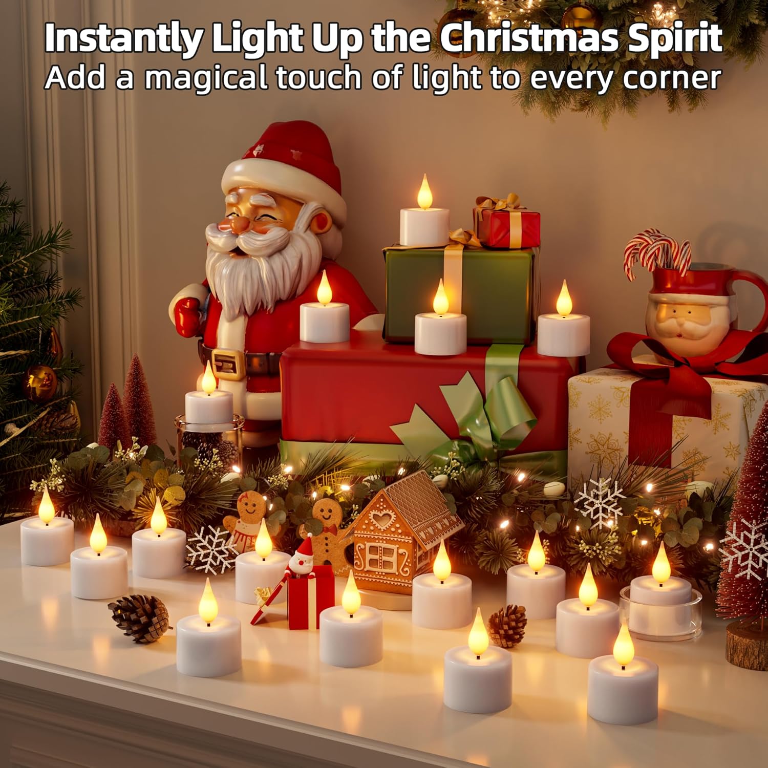 12 Pcs Rechargeable Tea Lights with Remote Timer and Charging Base