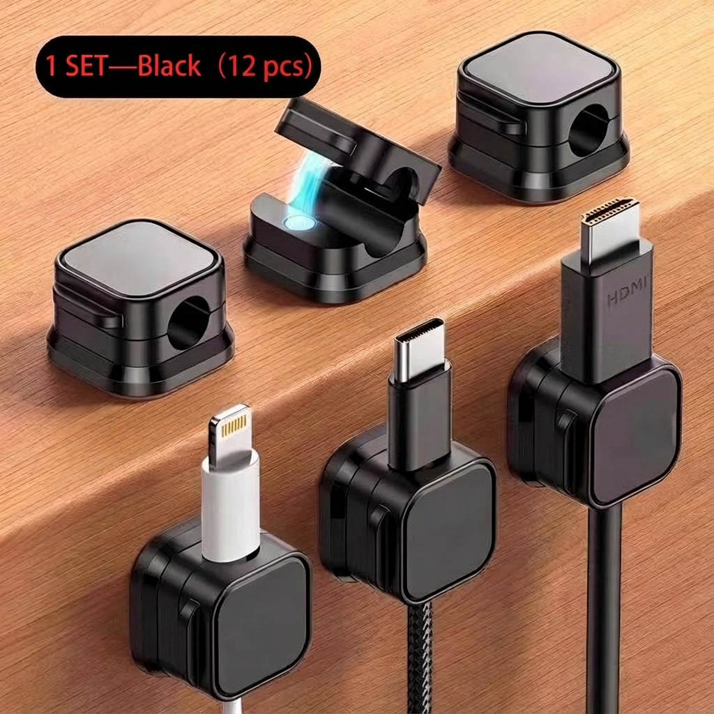🔥BUY MORE SAVE MORE—(1 SET=12 PCS)Magnetic Cord Organizer- Easy Secure Adhesive Cable Management for anywhere