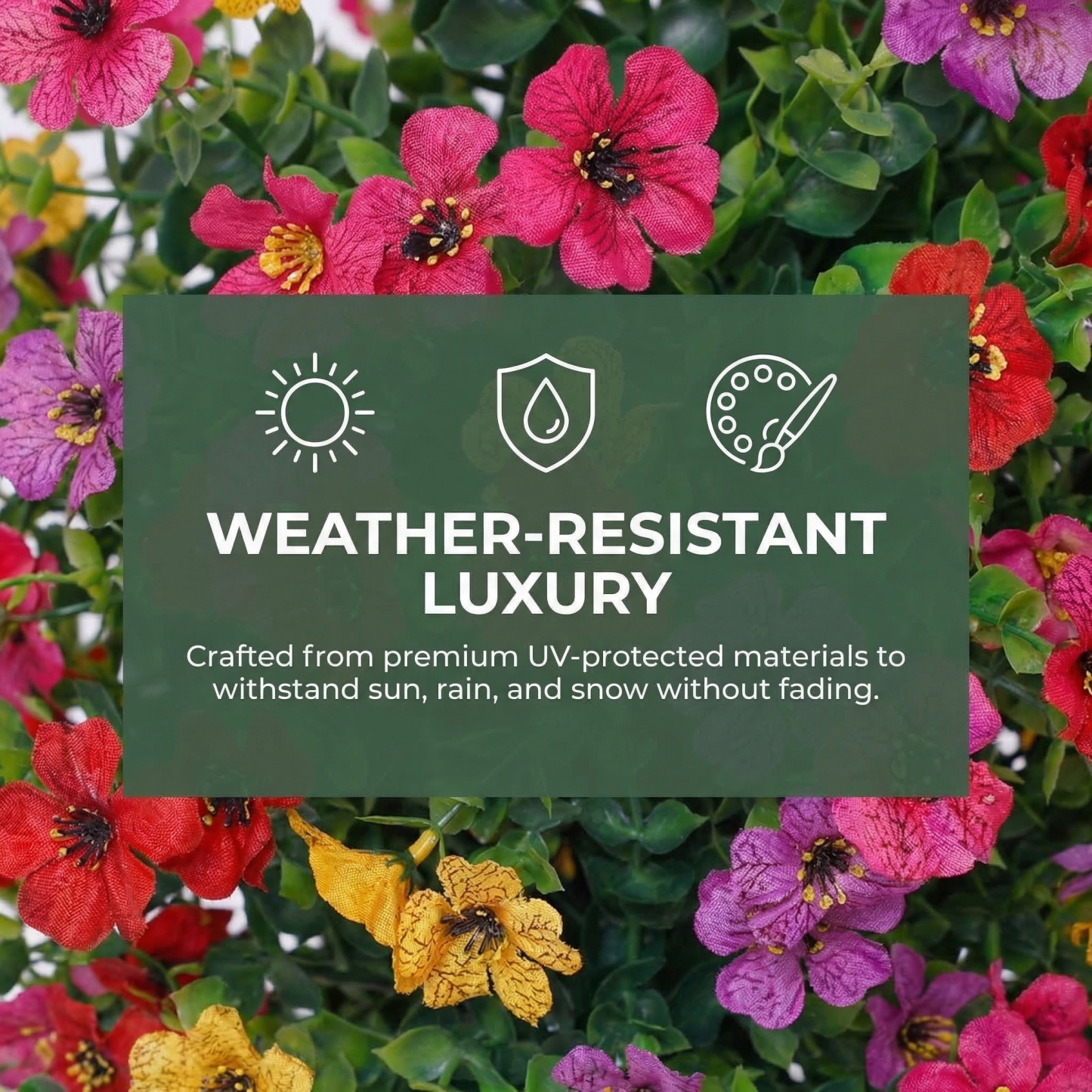  Outdoor Artificial flowers garden stakes – Waterproof,Windproof,UV Resistant Outdoor Faux Floral Decor