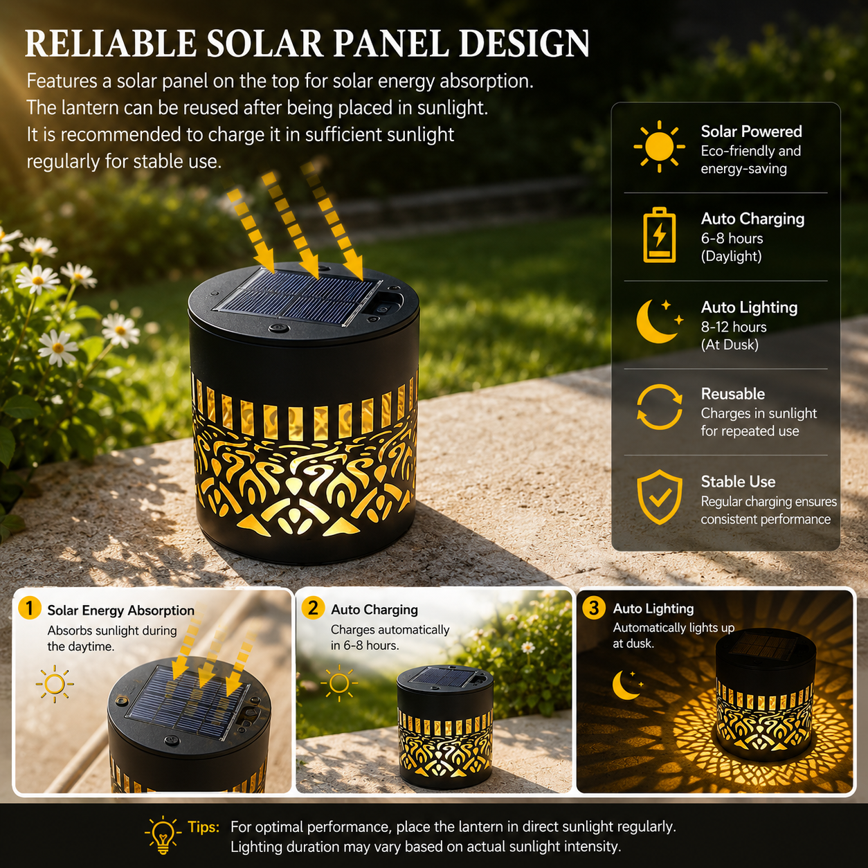 2PCS Mandala pattern Retro Solar Outdoor Lanterns