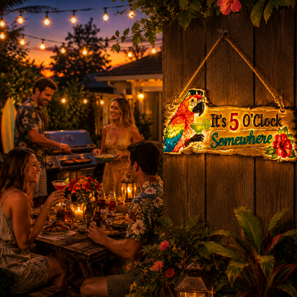 🦜A lifelike parrot Lighted decorative hanging sign-Turn Your Backyard Into a Tropical Escape🌴