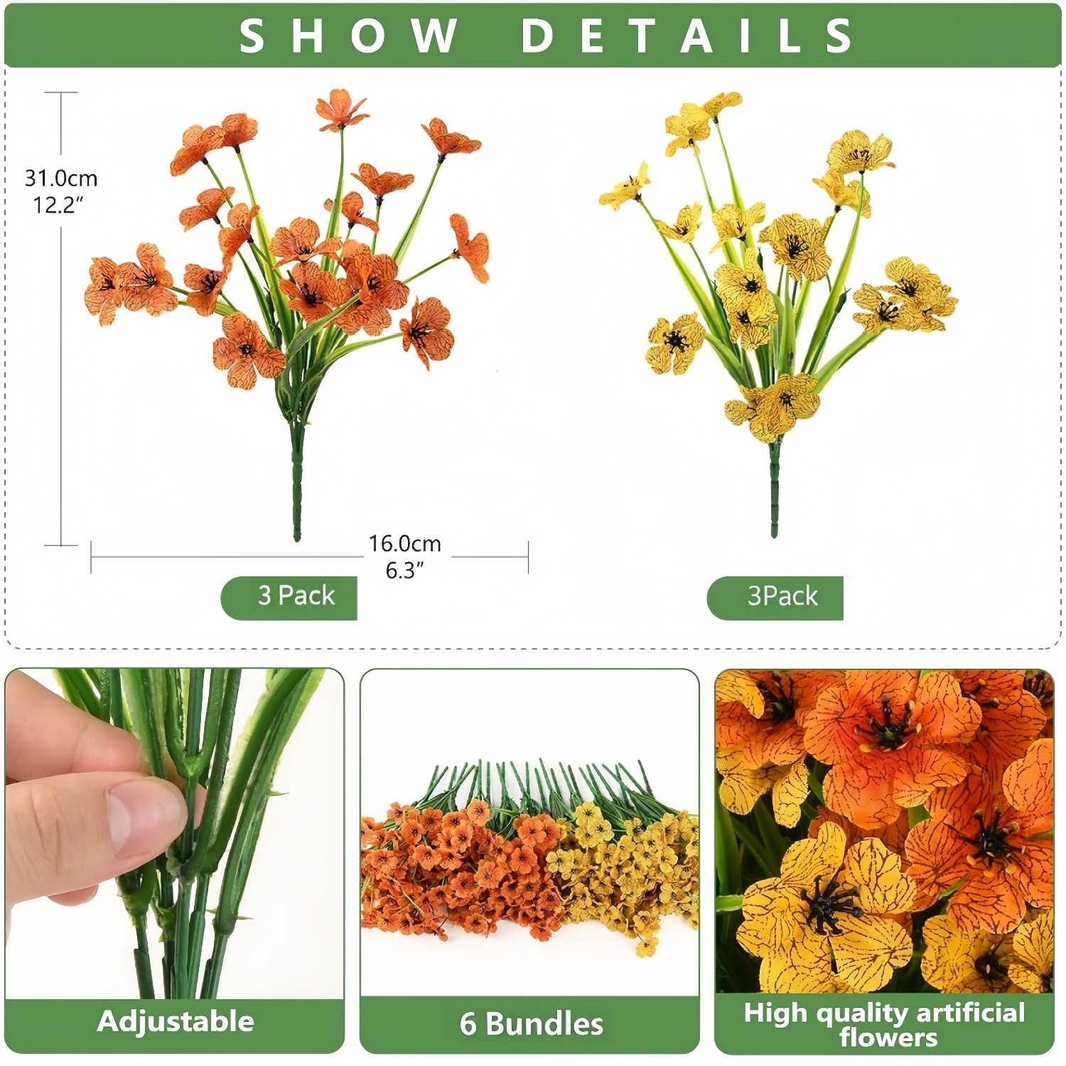 Artificial Faux Silk Daisy Flowers