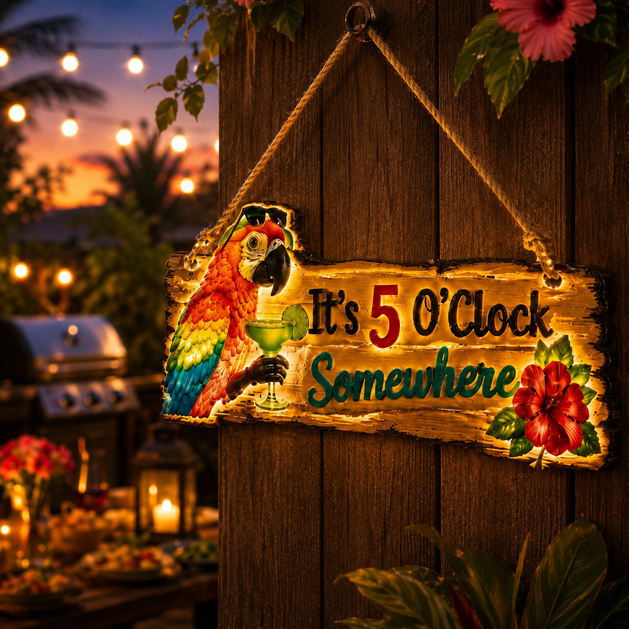 🦜A lifelike parrot Lighted decorative hanging sign-Turn Your Backyard Into a Tropical Escape🌴