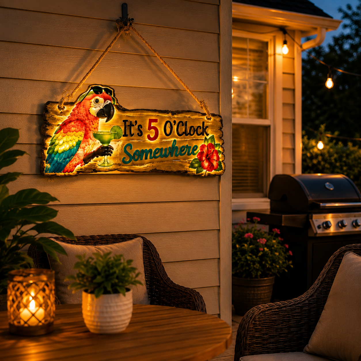 🦜A lifelike parrot Lighted decorative hanging sign-Turn Your Backyard Into a Tropical Escape🌴