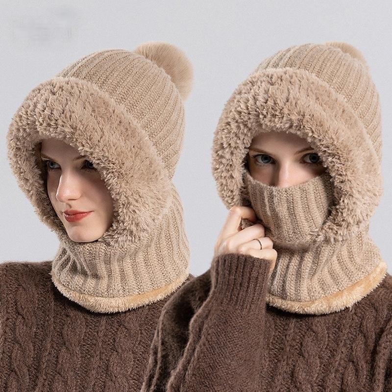 Women's Winter Warm Fleece Knitted Hat and Scarf 