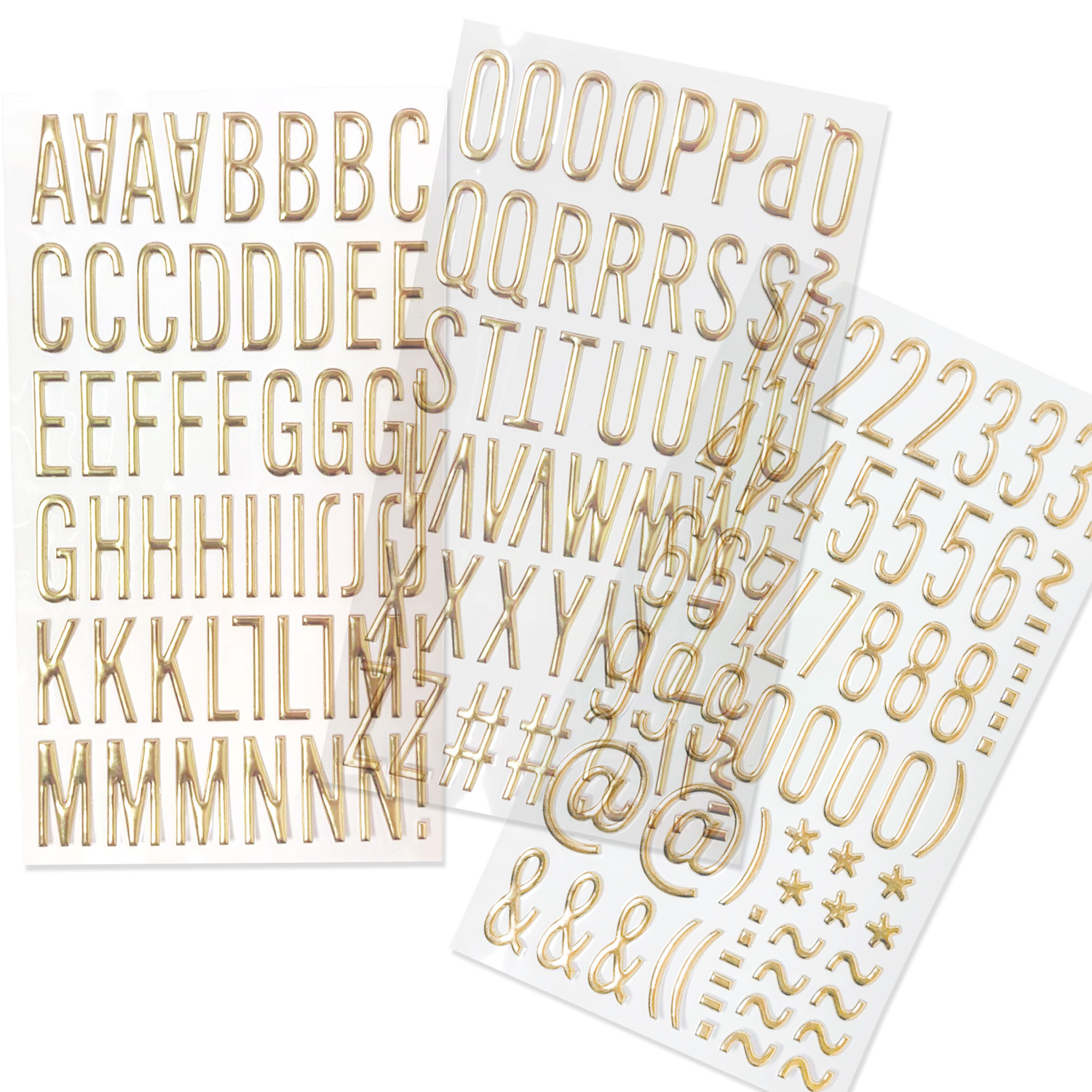 3D Gold Letter Stickers