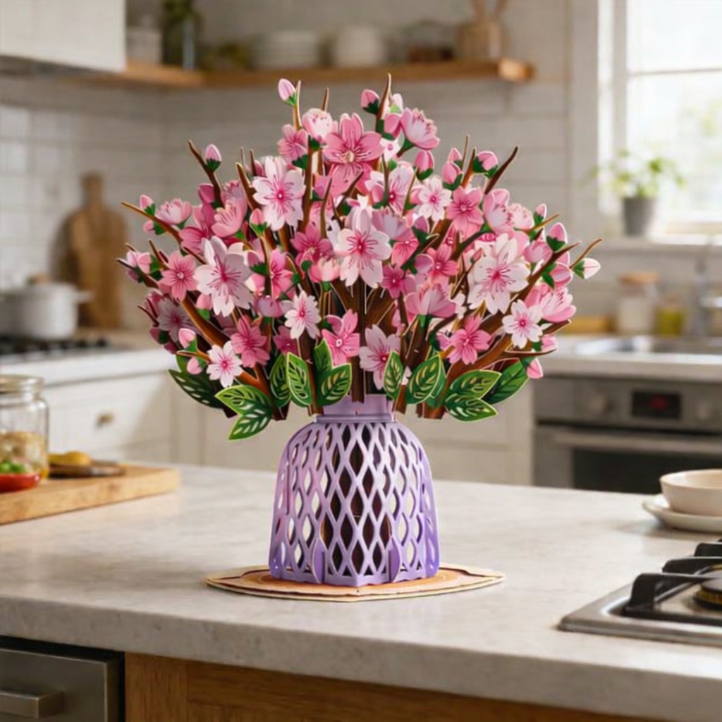 Forever-Blooming 3D Flower Pop-Up Card– Personalized Love Message & Everlasting Bloom