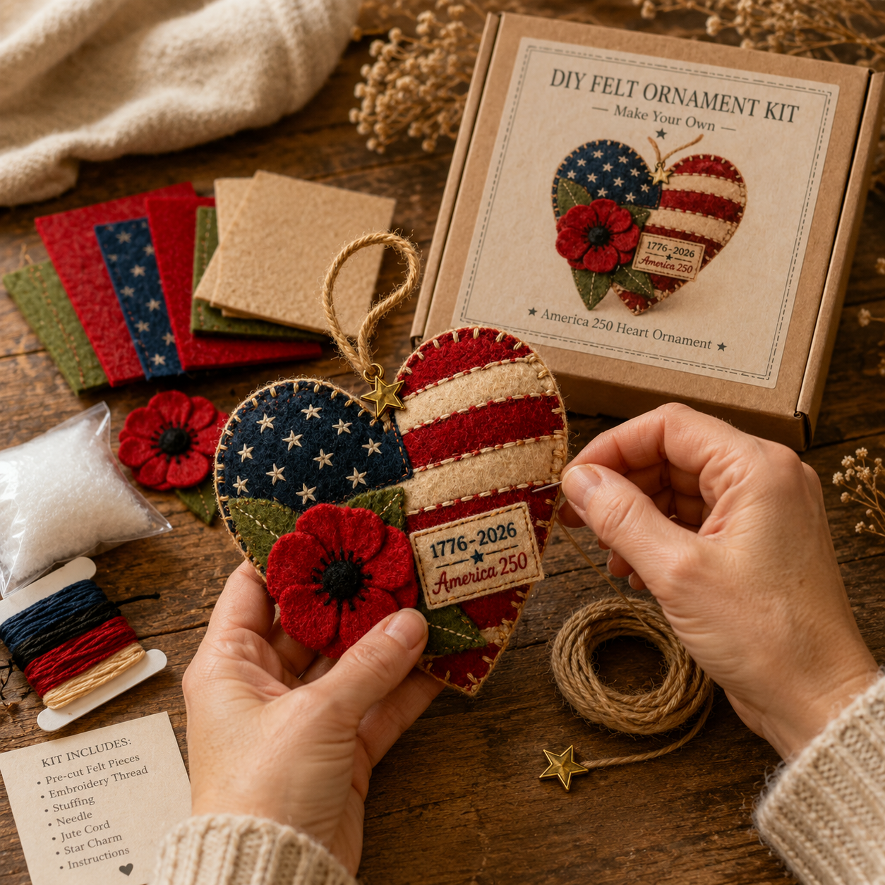 DIY Patriotic Poppy Cross Ornament Kit