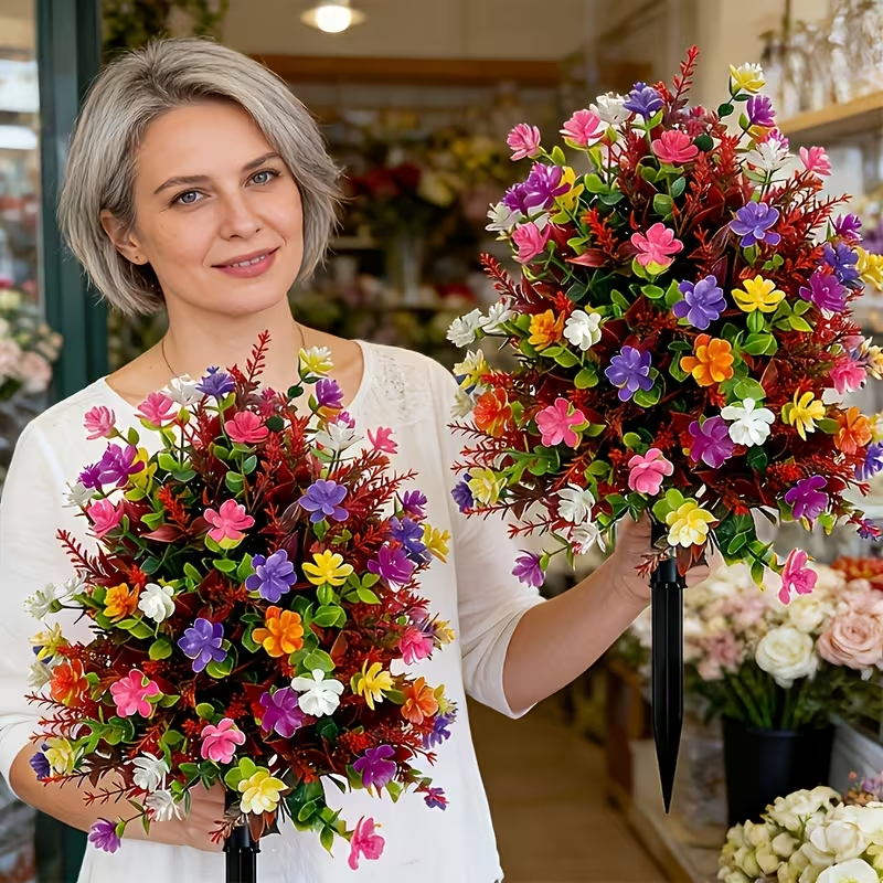 Outdoor Artificial Flower with Ground Stake 