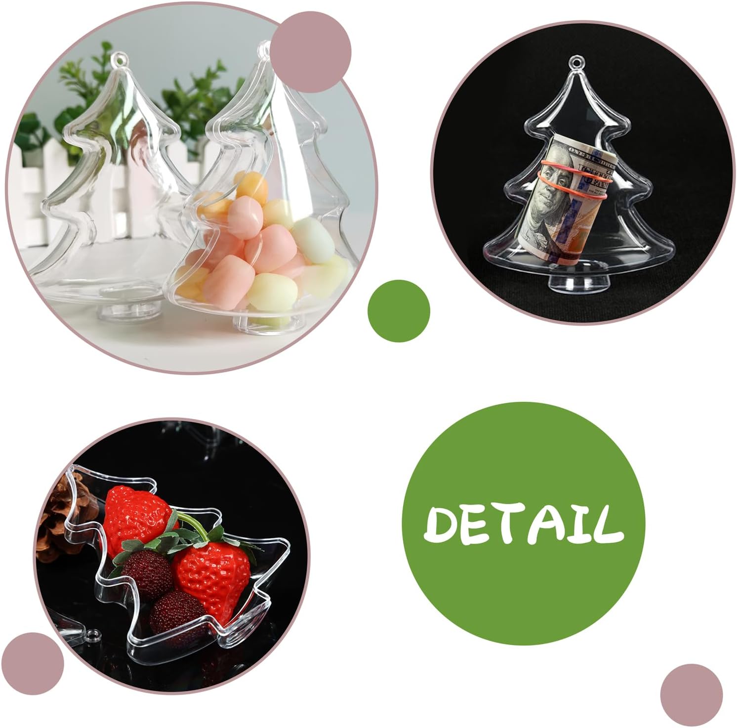 DIY Christmas Tree Ornaments-Acrylic Clear Fillable Box & 6pcs Mini Books📔📕📘
