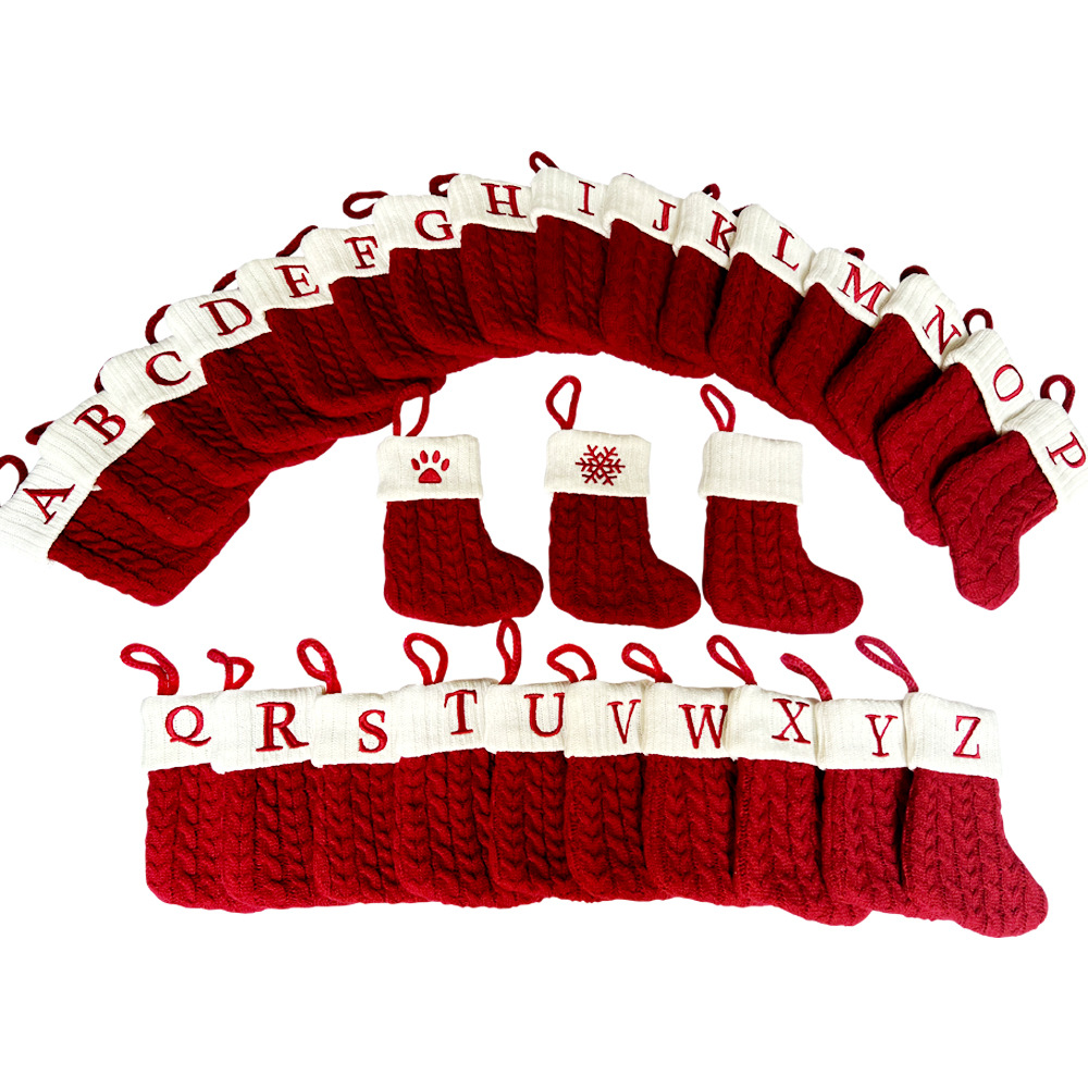 Purely Hand Knitted Christmas  Monogram Socks