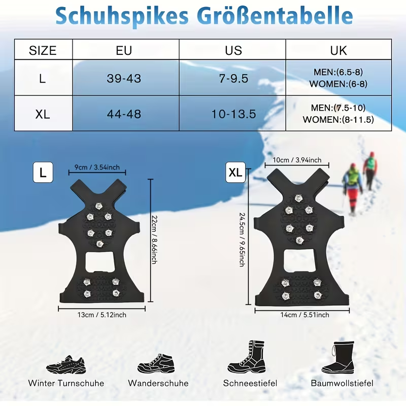 Winter Ice Grippers Traction Cleats with 10-Stud Traction