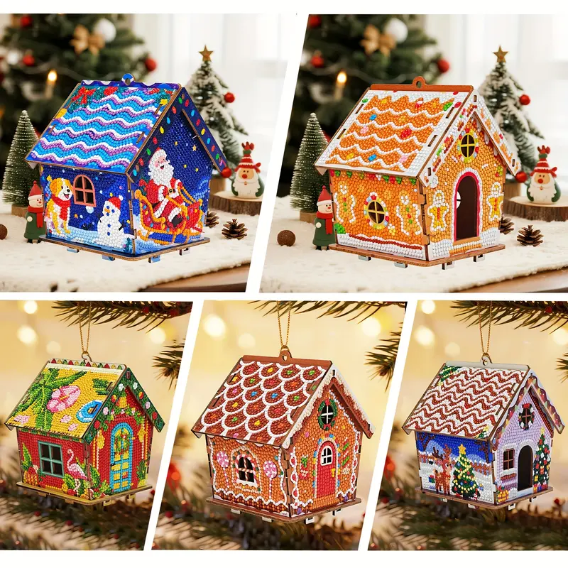 3D Gingerbread House Diamond Painting Kit