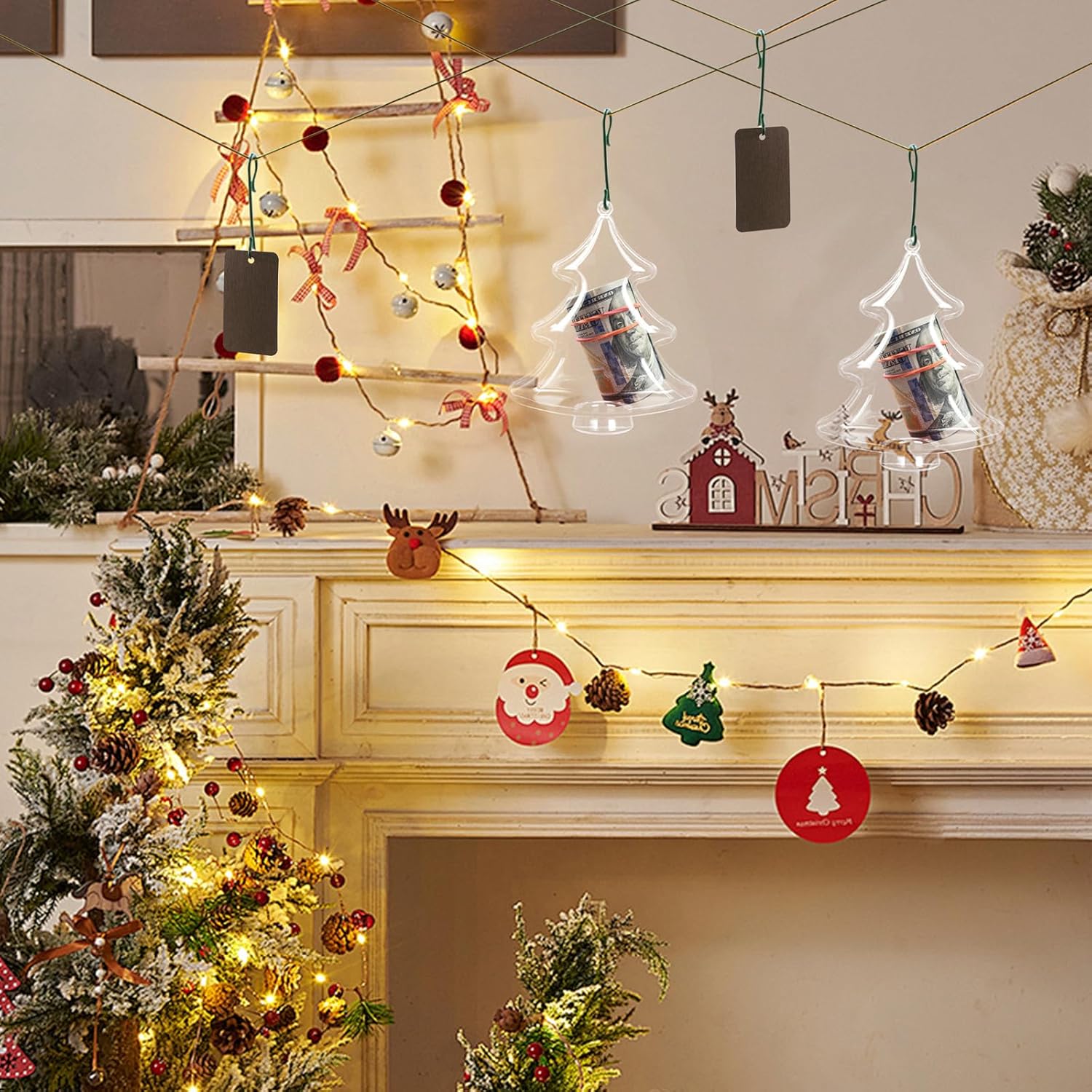 DIY Christmas Tree Ornaments-Acrylic Clear Fillable Box & 6pcs Mini Books📔📕📘