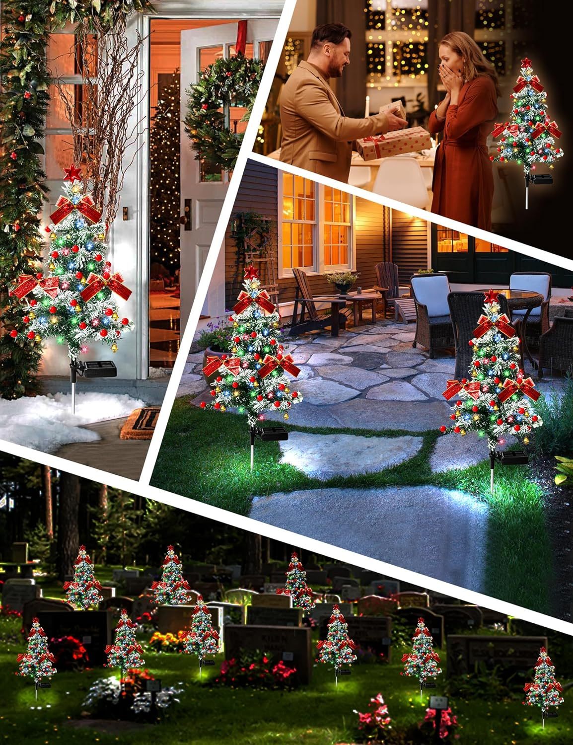 🎄Solar Christmas Tree Lights – Waterproof Outdoor LED Holiday Pathway Decor