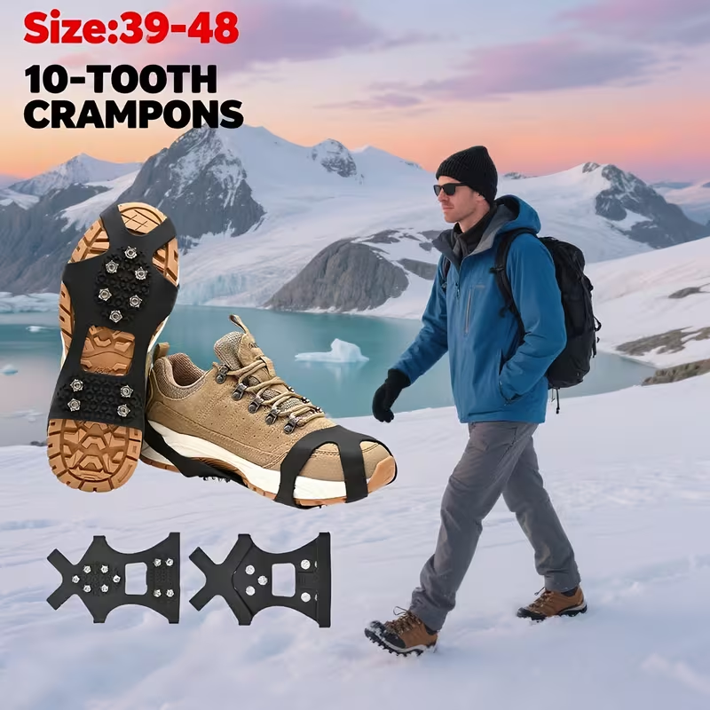 Winter Ice Grippers Traction Cleats with 10-Stud Traction