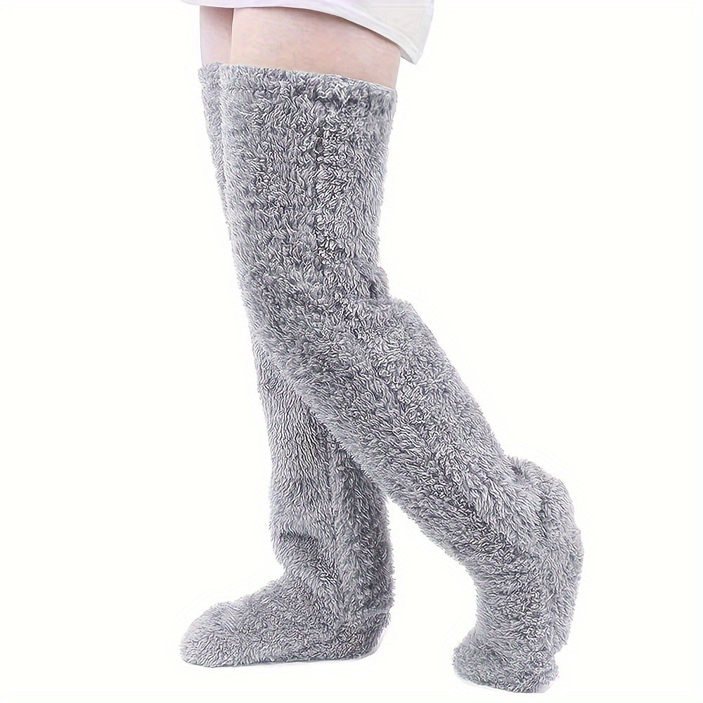 Velvety Fleece Over Knee Socks