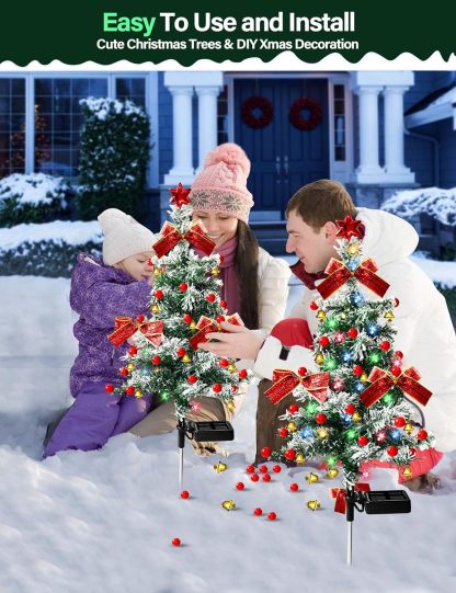🎄Solar Christmas Tree Lights – Waterproof Outdoor LED Holiday Pathway Decor