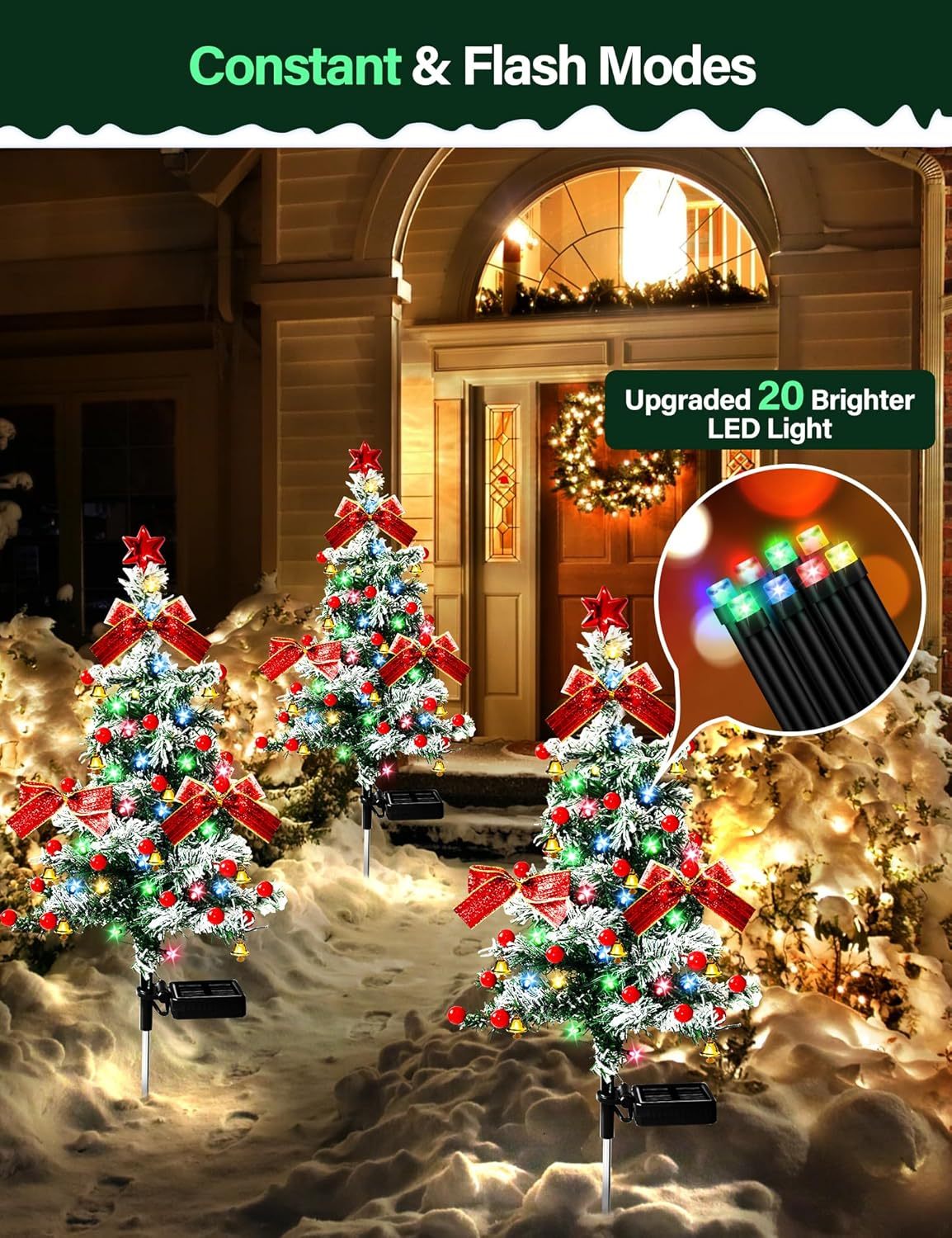 🎄Solar Christmas Tree Lights – Waterproof Outdoor LED Holiday Pathway Decor