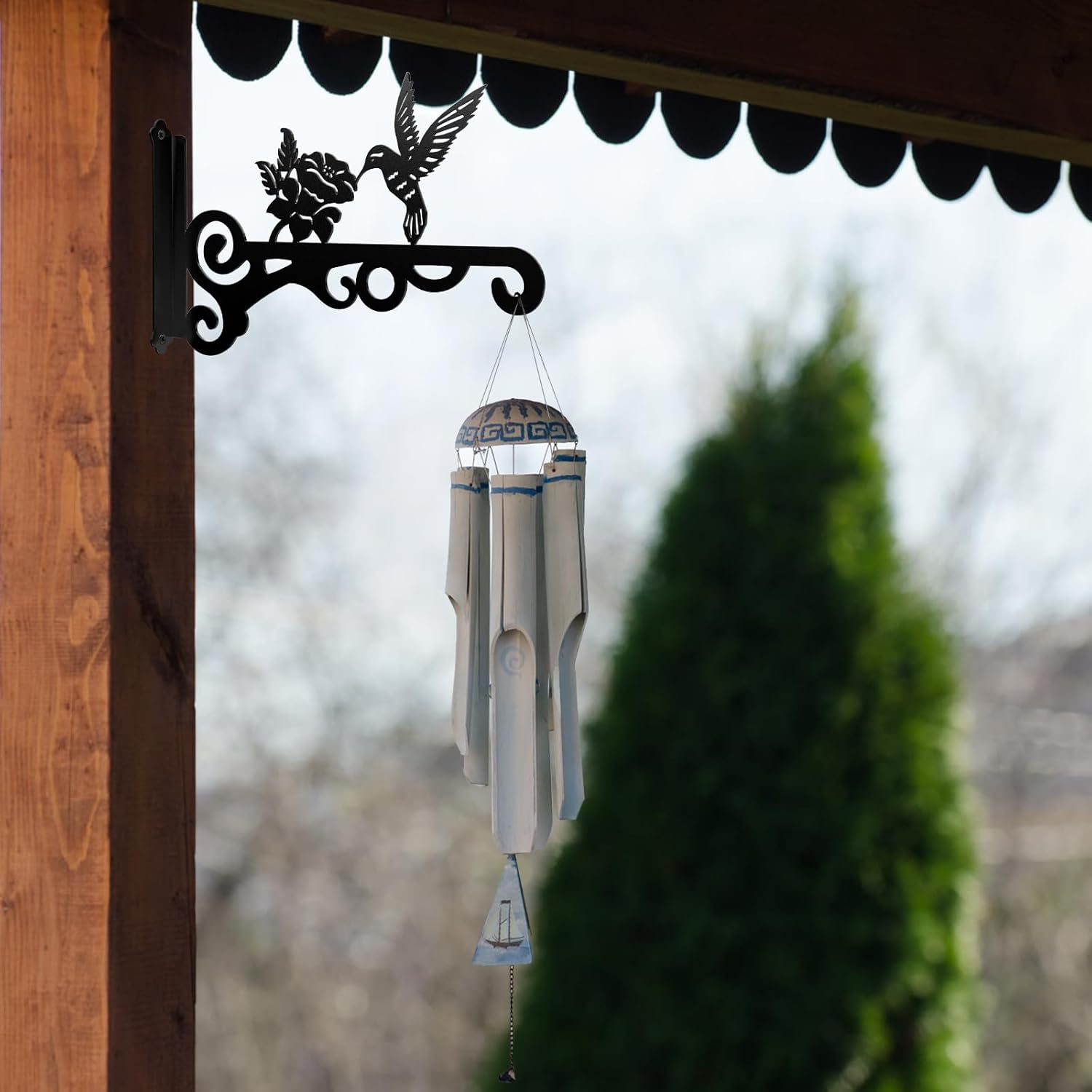 Hummingbird Decorative Metal Wall Plant Hanger Bracket, 8" Heavy Duty, 25 lbs Capacity