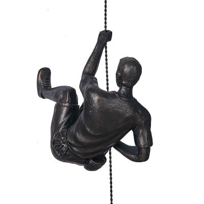 Large Copper Black Resin Climbing Man Wall Sculpture