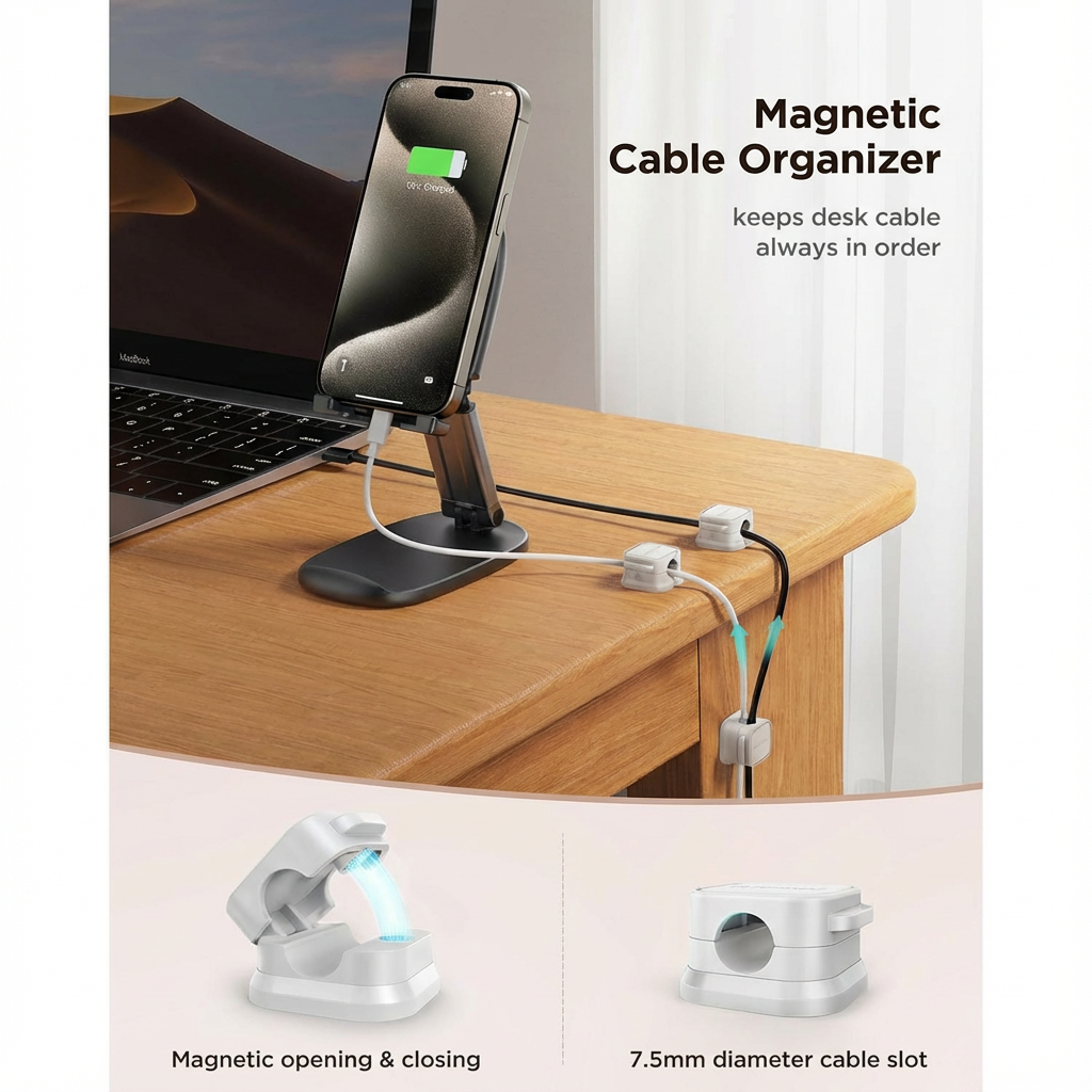 (1 SET=6 PCS)Magnetic Cord Organizer