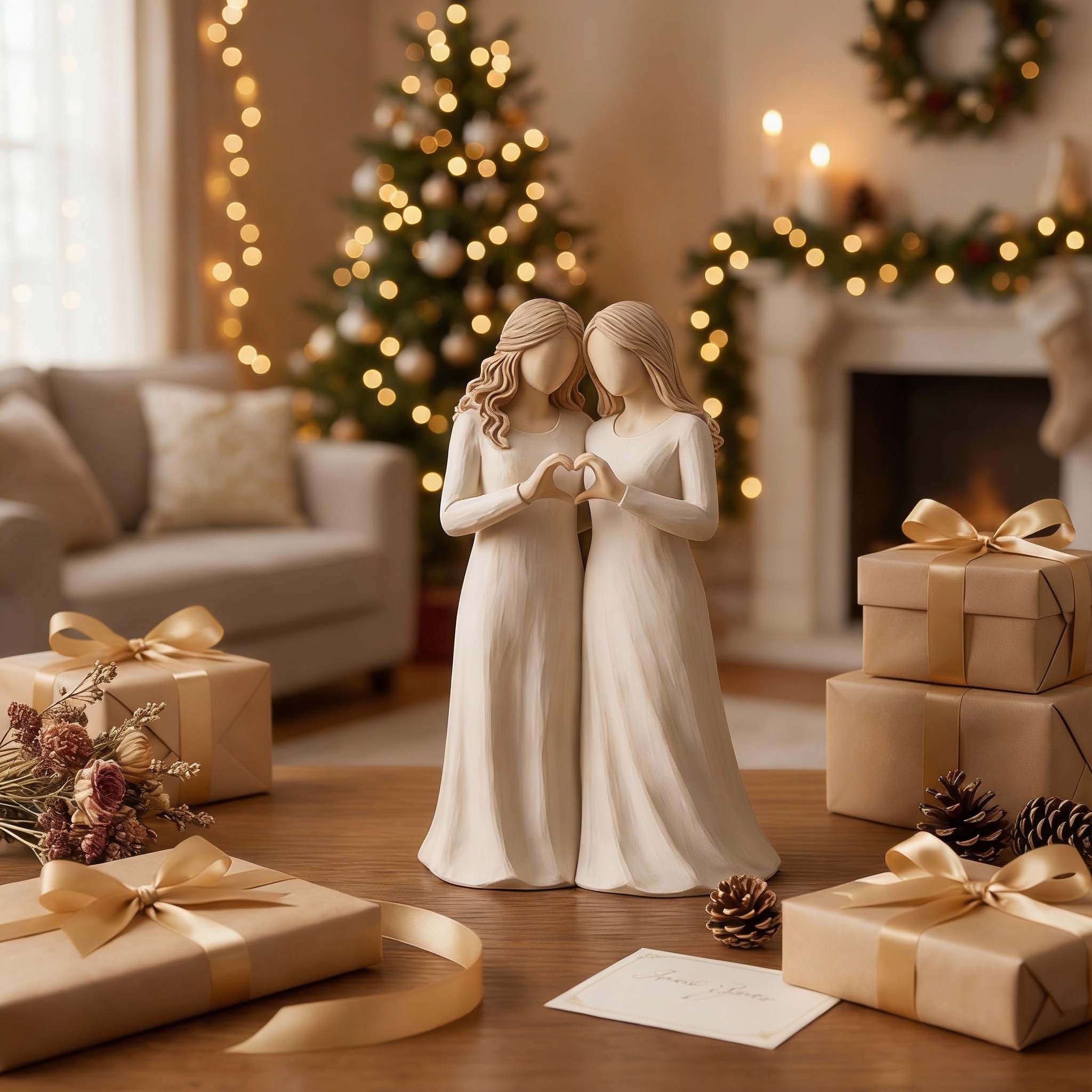 Handmade Celebrates Friendships Sisters Figurine-A Gift To mothers and daughters, sisters, best friends