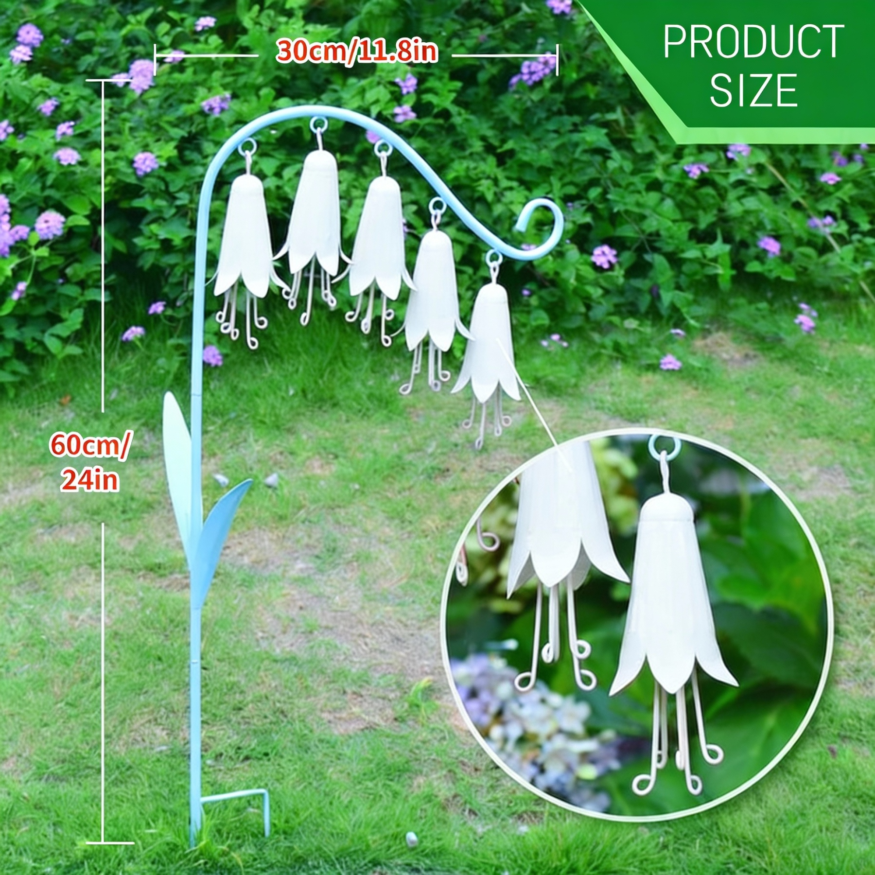Sping Lily of the Valley Metal Garden Stake Wind Chime