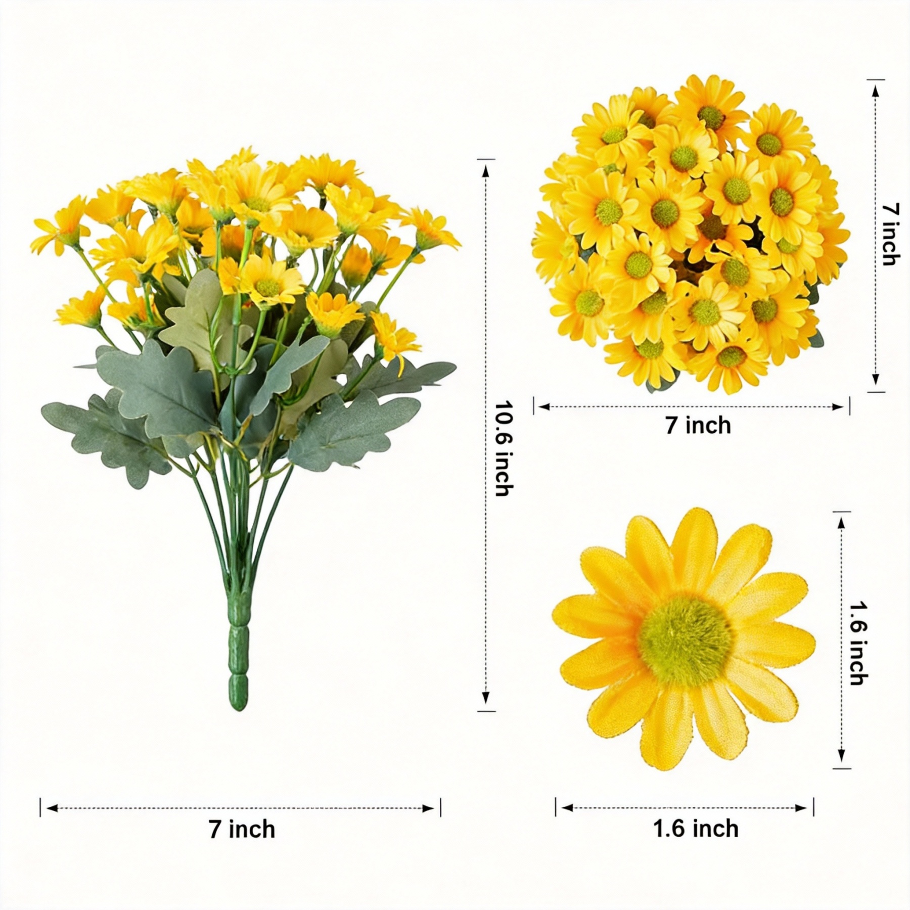 Artificial Mums for Outdoors & Indoor Decoration - UV resistant, Waterproof, Windproof,No Watering