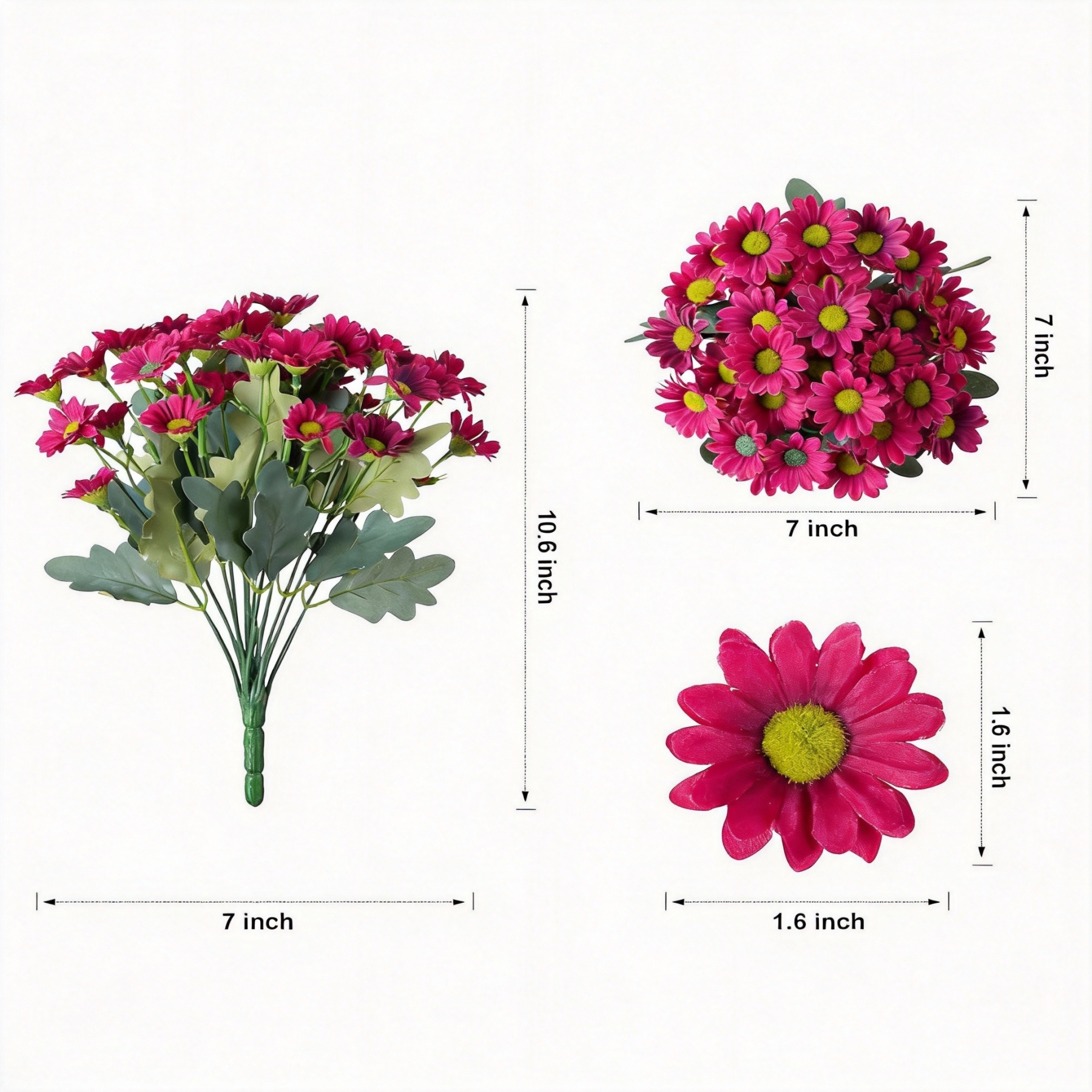 Artificial Mums for Outdoors & Indoor Decoration - UV resistant, Waterproof, Windproof,No Watering