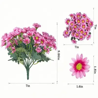 Artificial Mums for Outdoors & Indoor Decoration - UV resistant, Waterproof, Windproof,No Watering