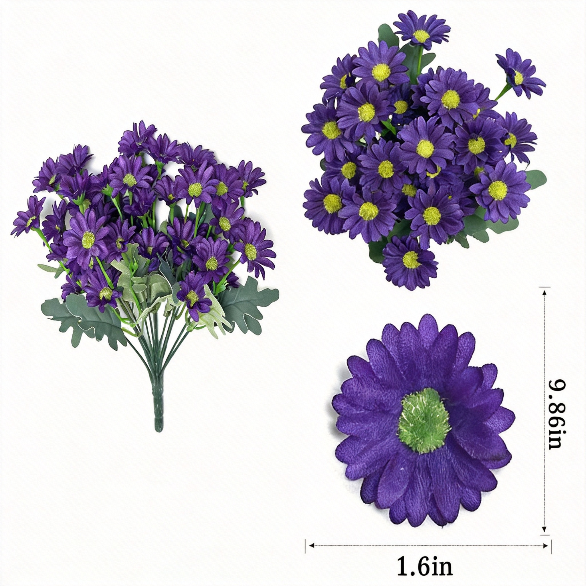 Artificial Mums for Outdoors & Indoor Decoration - UV resistant, Waterproof, Windproof,No Watering