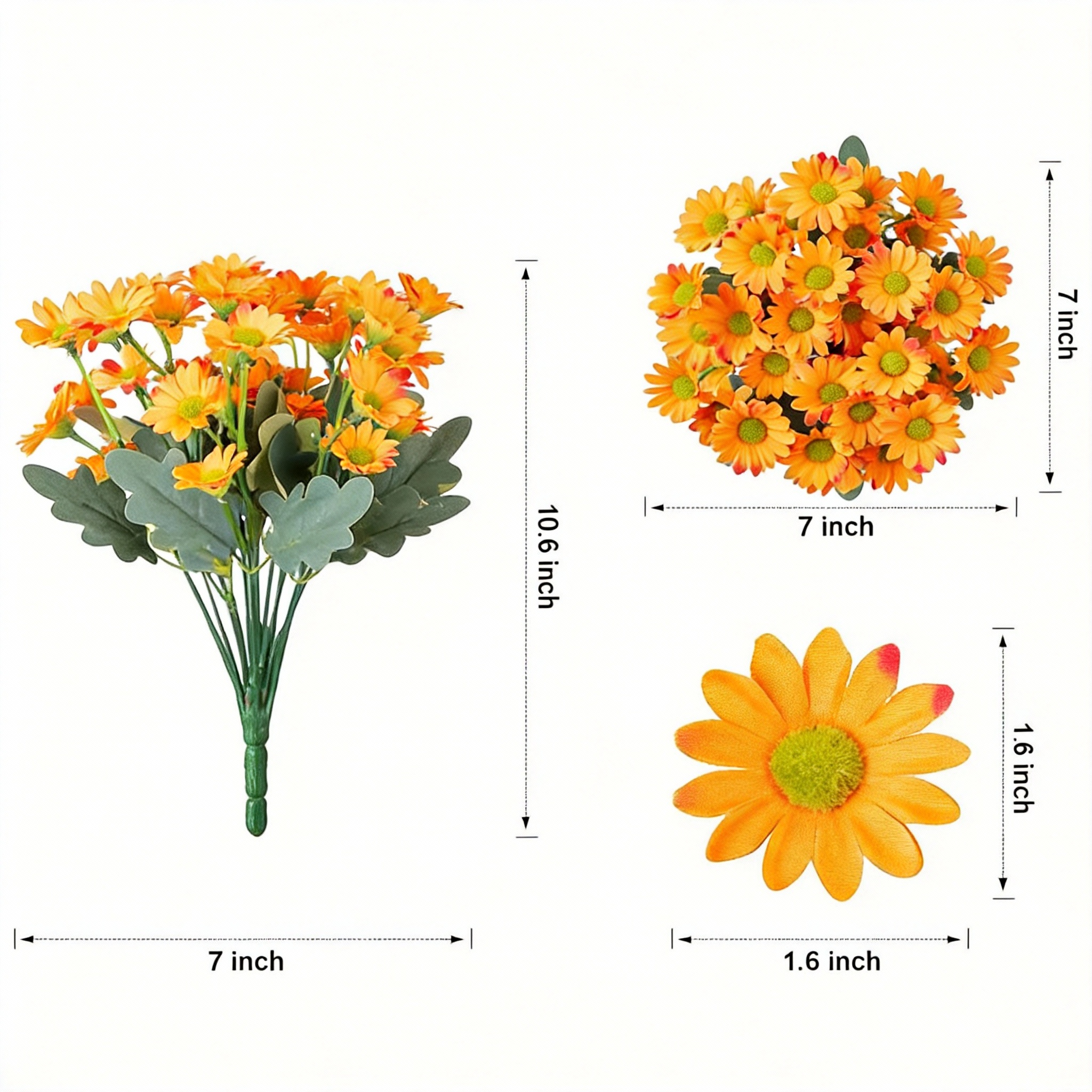 Artificial Mums for Outdoors & Indoor Decoration - UV resistant, Waterproof, Windproof,No Watering