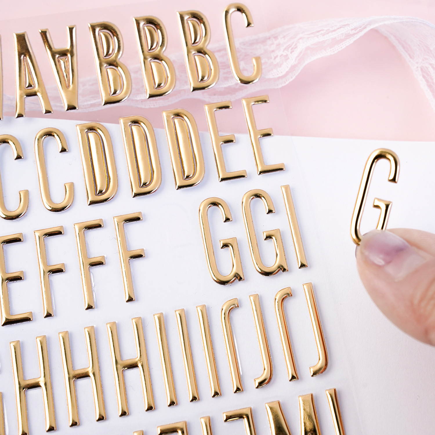 3D Gold Letter Stickers