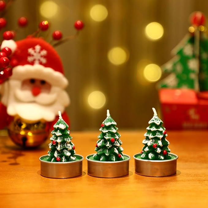 12PCS/PACKAGE Handmade Delicate Small Christmas Tealight Candles