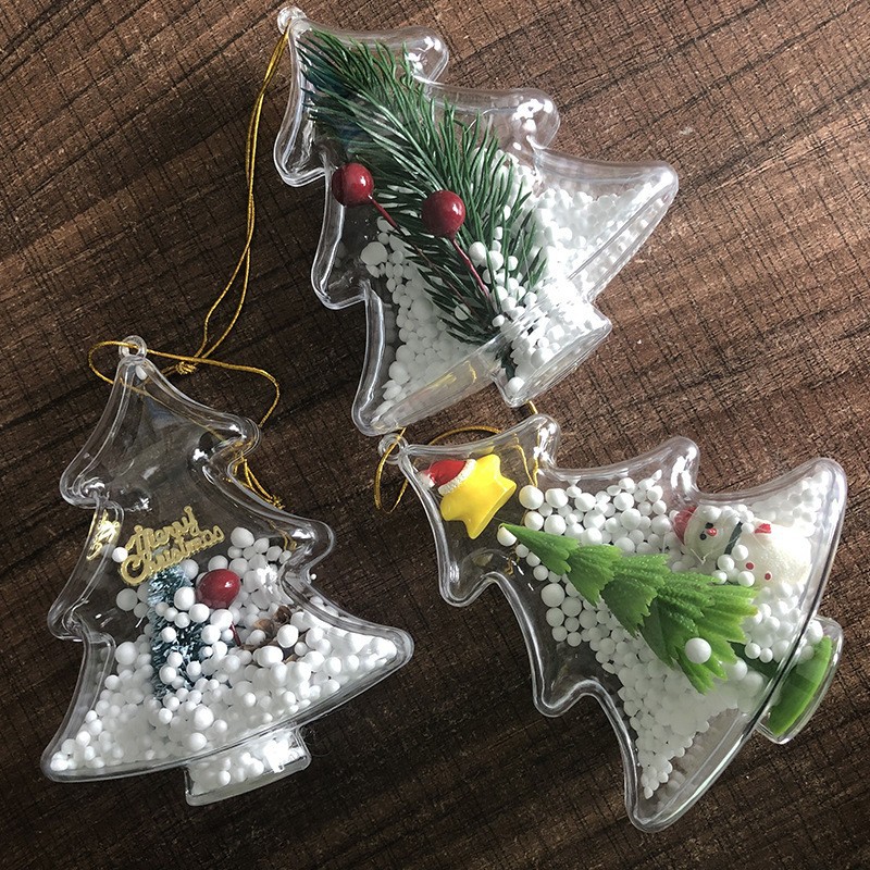 DIY Christmas Tree Ornaments-Acrylic Clear Fillable Box & 6pcs Mini Books📔📕📘