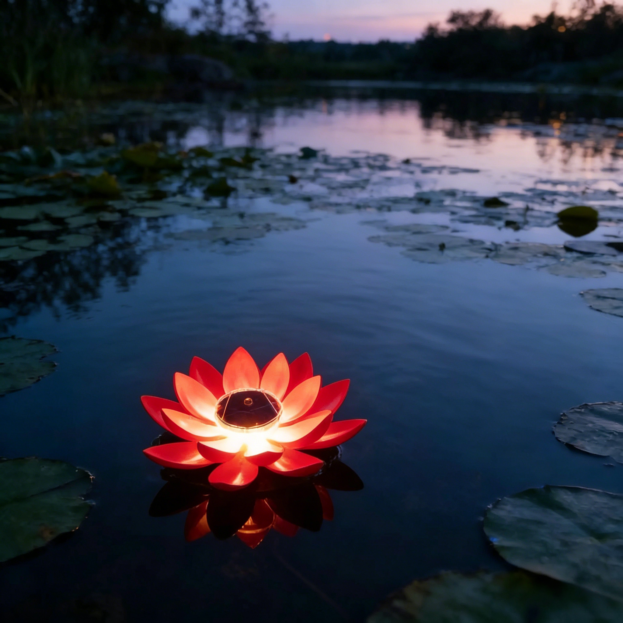 Floating Solar Lotus Lights for Pond, Pool & Garden