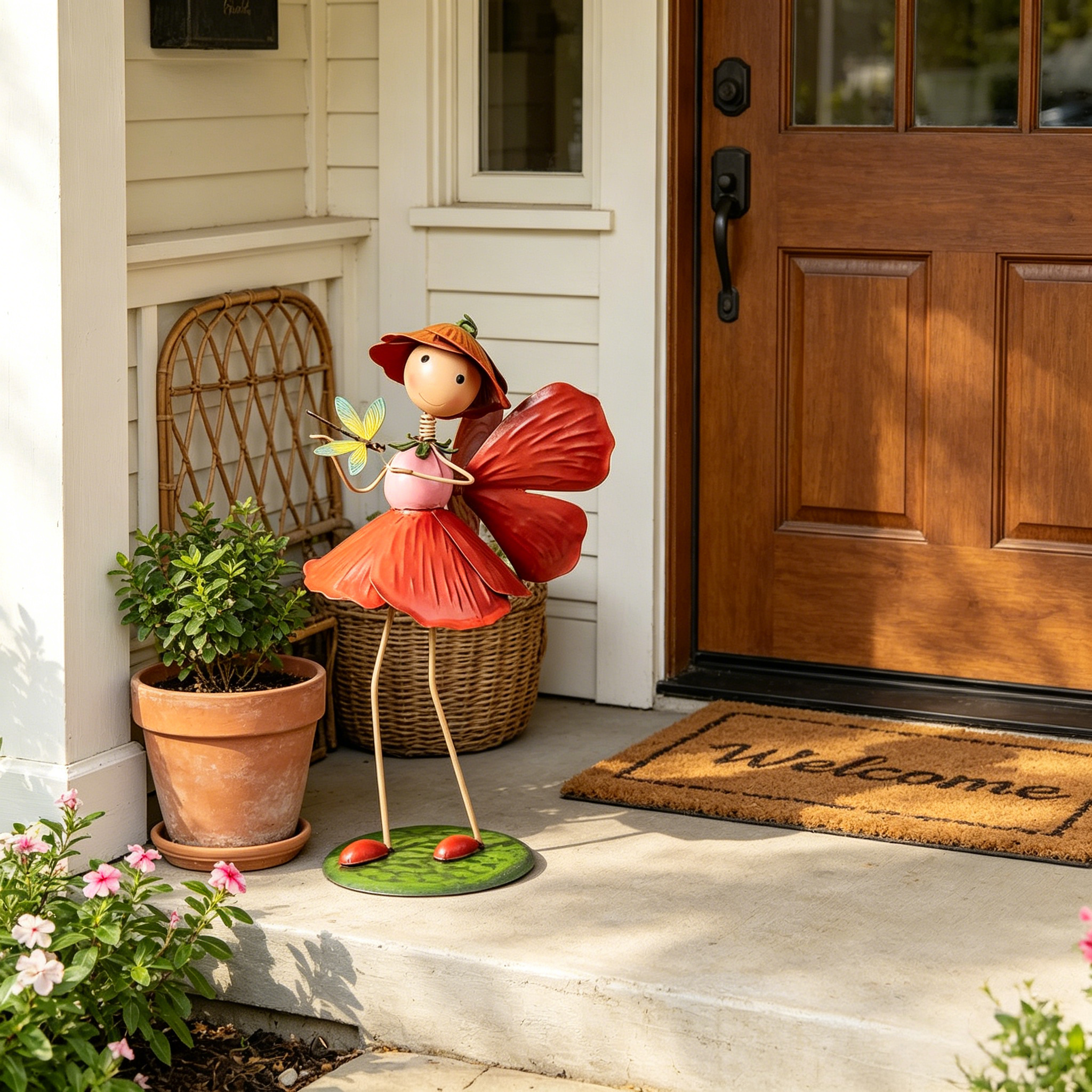 Flower Fairy Garden Wrought Iron Ornament