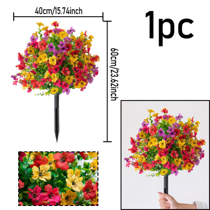 Outdoor Artificial Flower Ball Garden Stakes – Waterproof,Windproof,UV Resistant Outdoor Faux Floral Decor