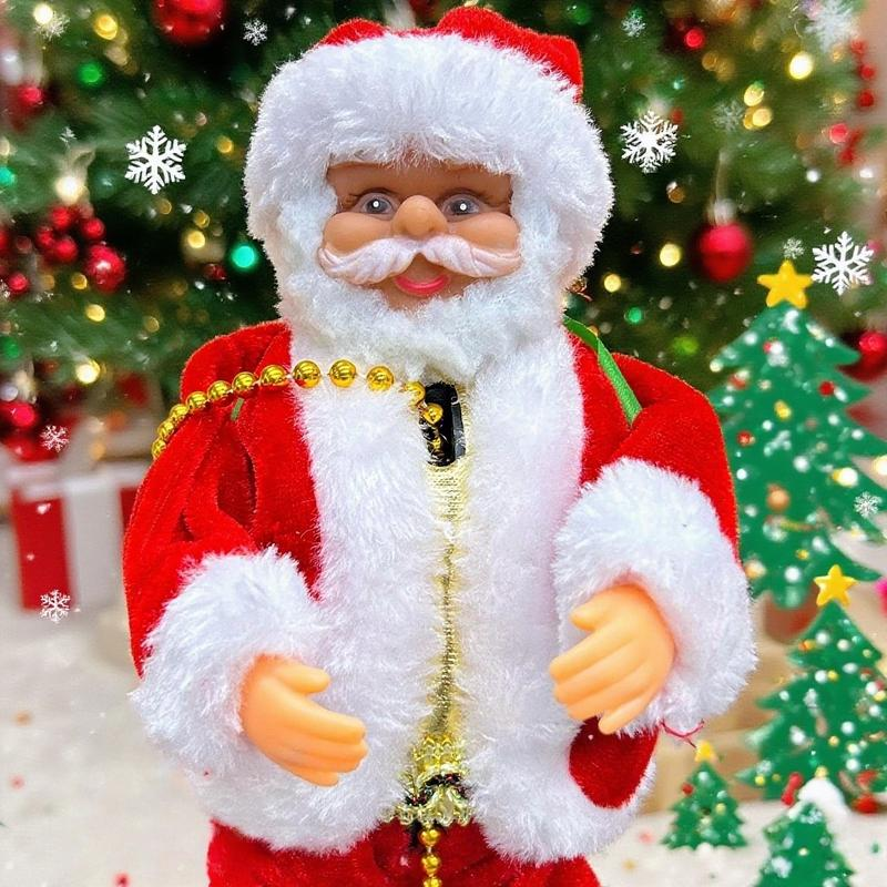 Climbing Santa Claus With Light Music