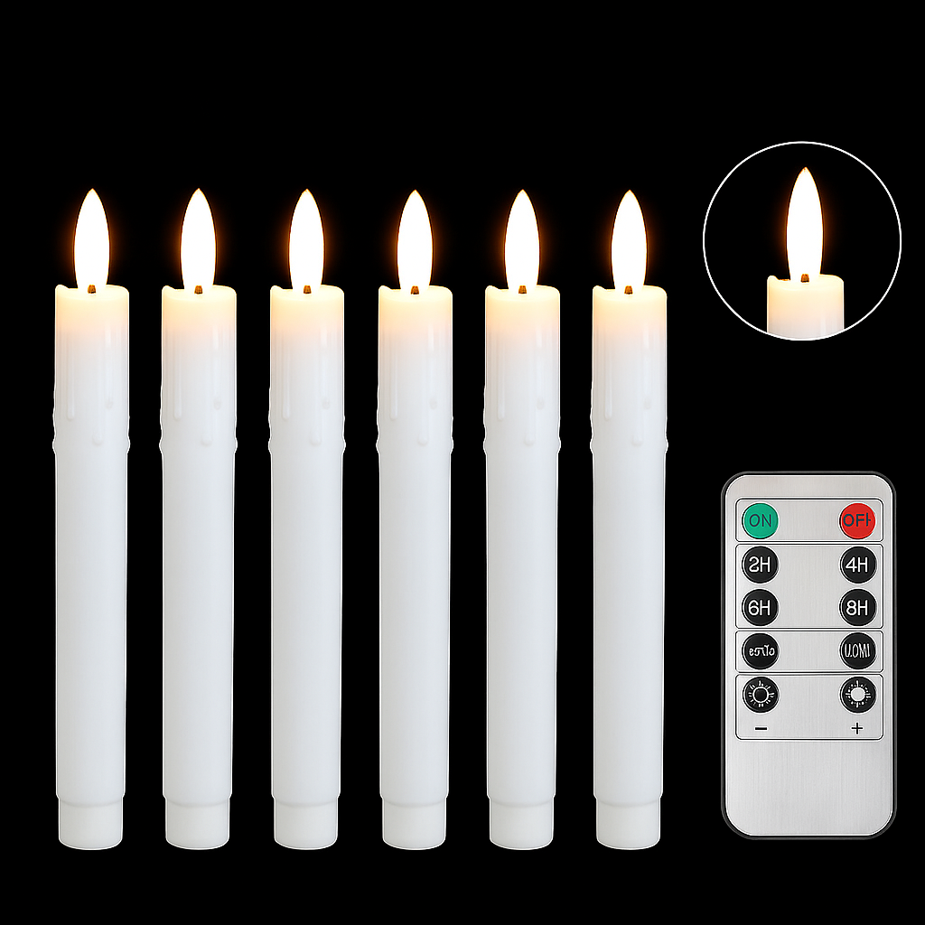 🎄Early Christmas Sale🔥180° Rotatable Extending Wall-Mounted Candle Holder & 6 PCS/Package LED Flameless Candles With A Remote