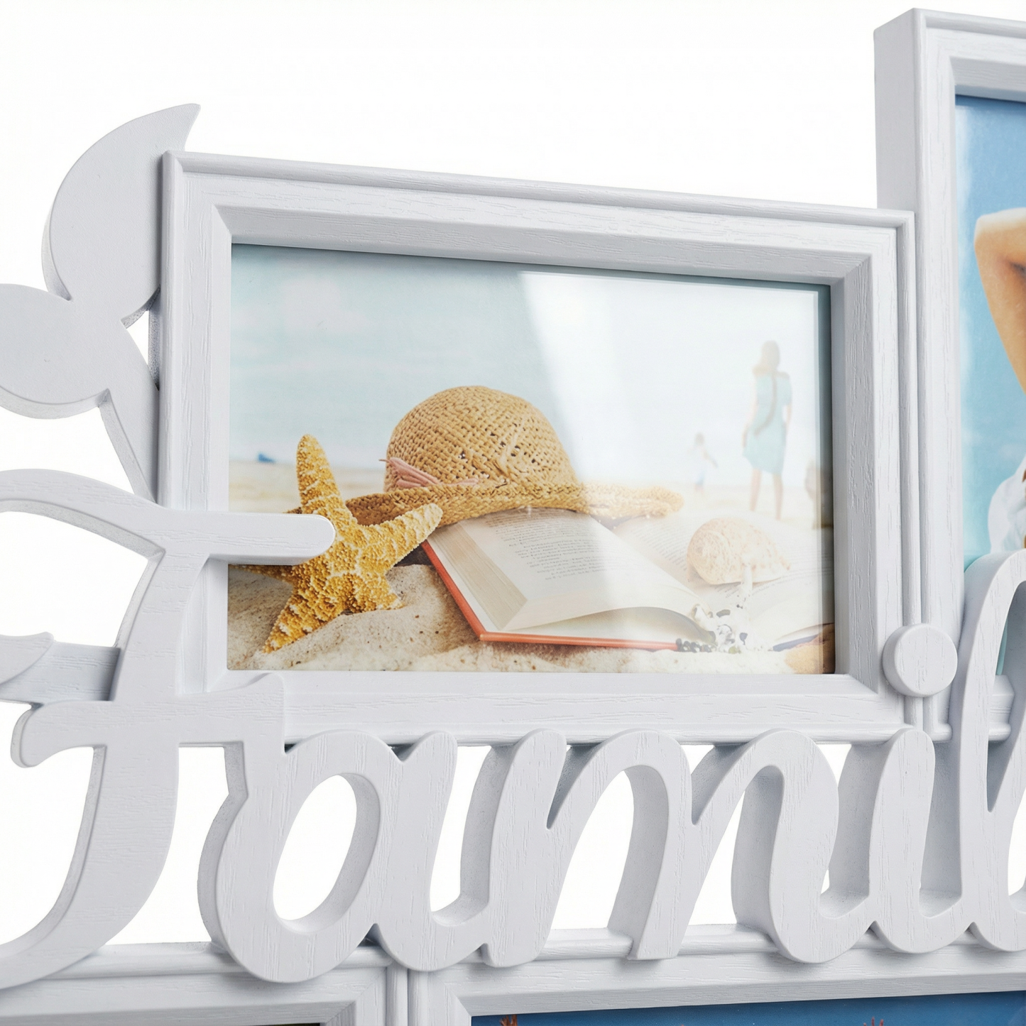 [24.4 x 15.7 inchs] Multi Picture Wall Mounted Display Photo Frame with 6 Openings