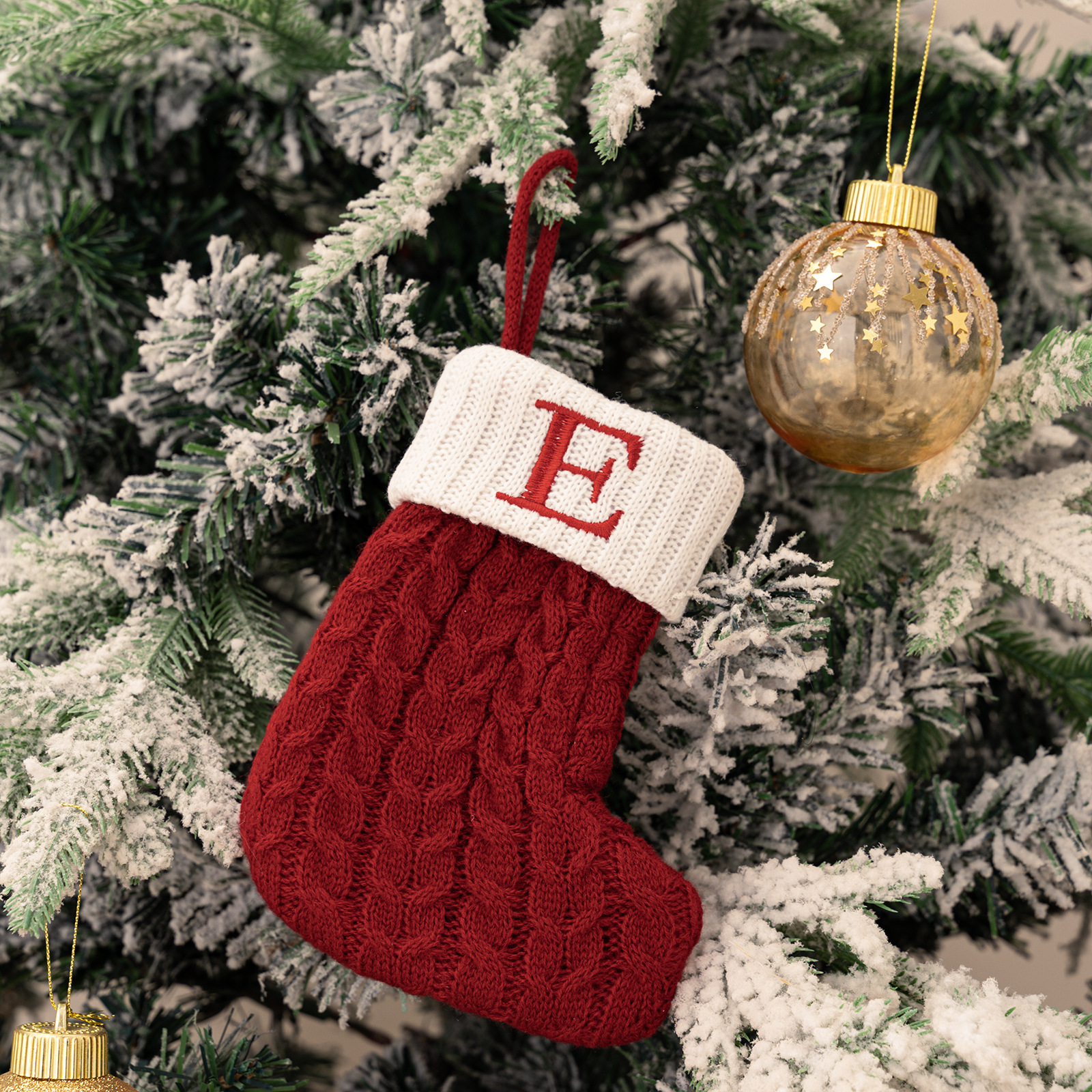 Purely Hand Knitted Christmas  Monogram Socks